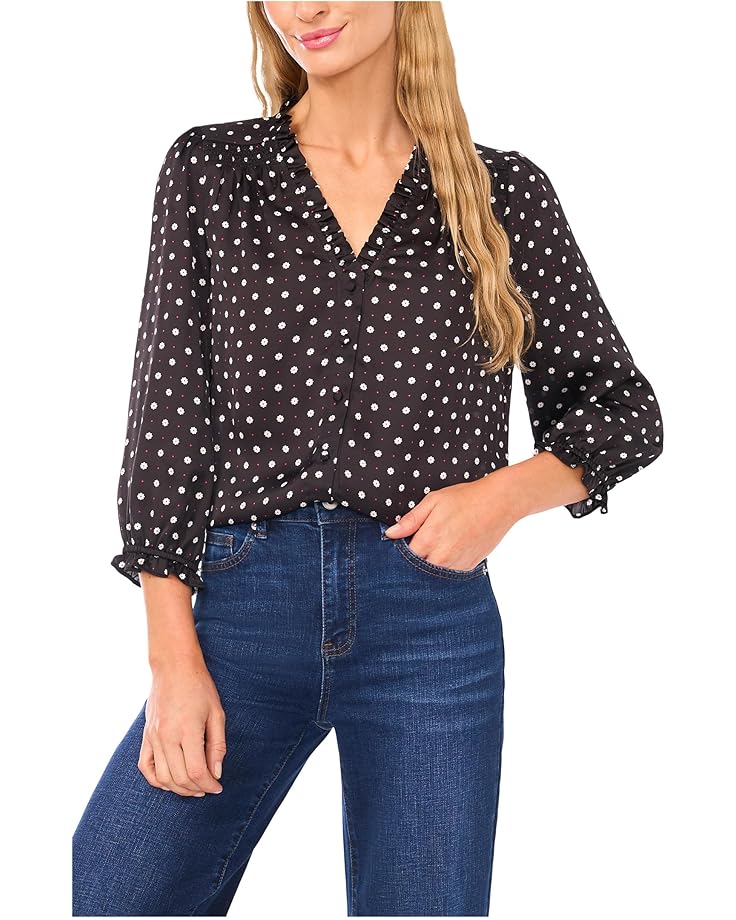 Женский топ CeCe V-Neck с 3/4 рукавом и застежкой на пуговицах, Rich Black
Женский топ CeCe V-Neck с 3/4 рукавом и застежкой на пуговицах, Rich Black