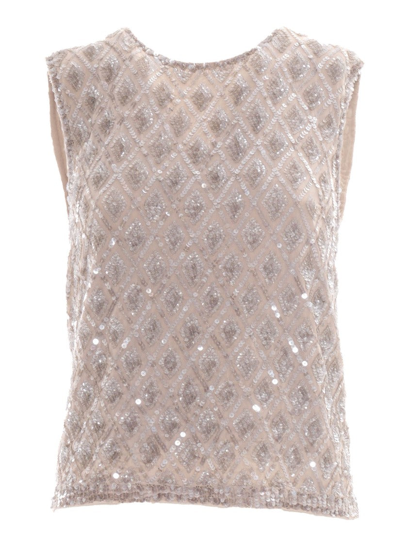 Топ без рукавов с фактурной отделкой и узором из страз в виде ромбов P.A.R.O.S.H., Neutrals
Топ без рукавов с фактурной отделкой и узором из страз в виде ромбов P.A.R.O.S.H., Neutrals