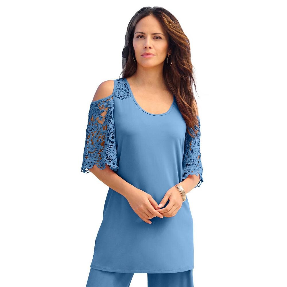 Женская туника больших размеров Roaman из ультрагладкой ткани с открытыми плечами Roaman's, цвет Dusty Indigo
Женская туника больших размеров Roaman из ультрагладкой ткани с открытыми плечами Roaman's, цвет Dusty Indigo