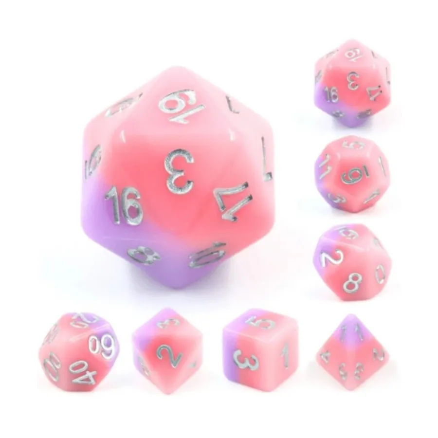 Набор Poly — «Сонная роза» с серебром (7), Dice Sets - Resin/Acrylic - Rainbow & Multi-Colored (Foam Brain Games)
Набор Poly — «Сонная роза» с серебром (7), Dice Sets - Resin/Acrylic - Rainbow & Multi-Colored (Foam Brain Games)