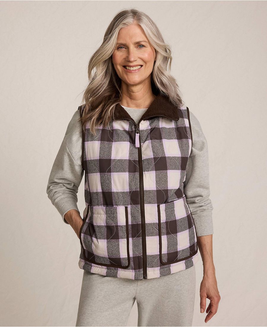 Женский двусторонний жилет из флиса с высоким ворсом, выполненный из комбинированных материалов Lands' End, Rich coffee/brown check
Женский двусторонний жилет из флиса с высоким ворсом, выполненный из комбинированных материалов Lands' End, Rich coffee/brown check