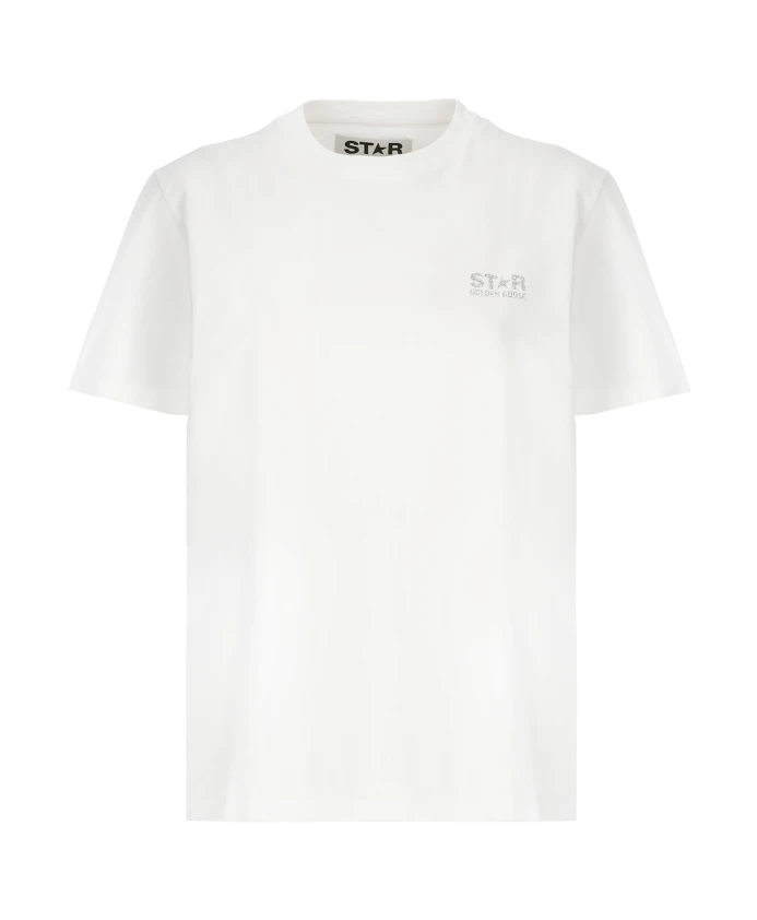 Футболка с блестящим логотипом и круглым вырезом. Golden Goose, белый
Футболка с блестящим логотипом и круглым вырезом. Golden Goose, белый
