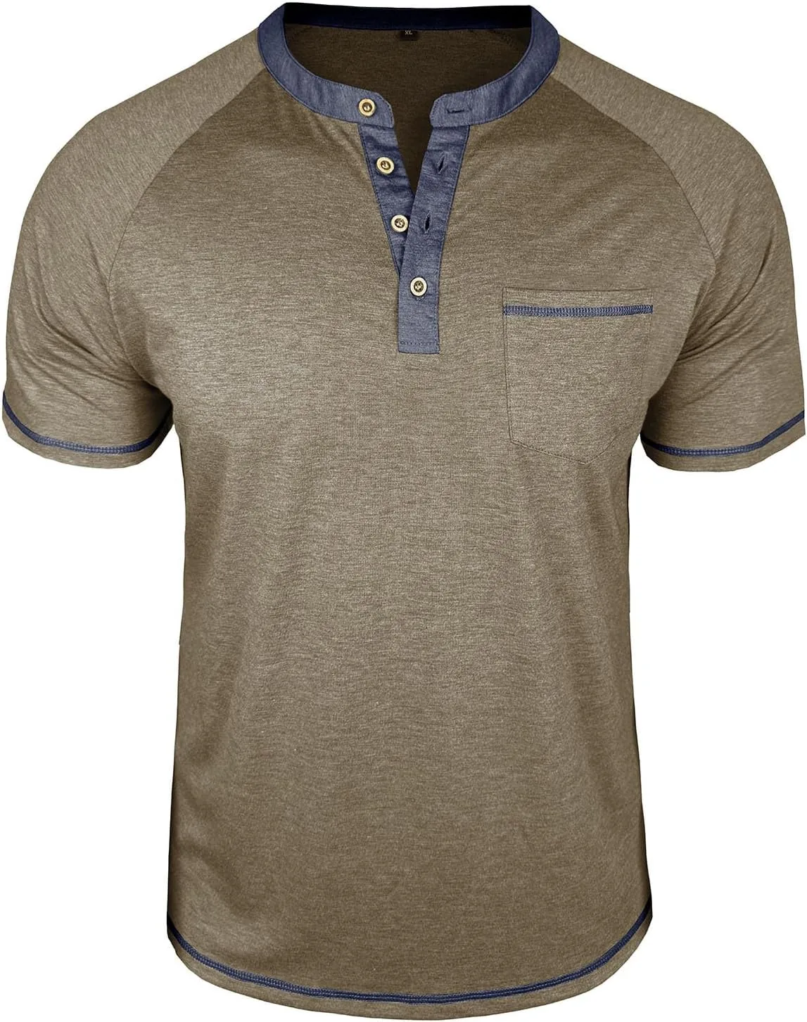 Мужская футболка Henley с коротким рукавом и карманом
Мужская футболка Henley с коротким рукавом и карманом