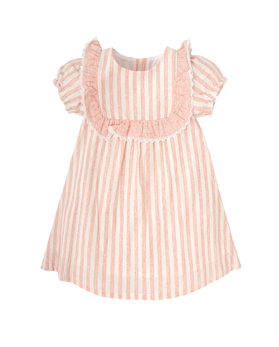 Платье для девочки в полоску с рюшами и пышными рукавами BABIDÚ, розовый
Платье для девочки в полоску с рюшами и пышными рукавами BABIDÚ, розовый