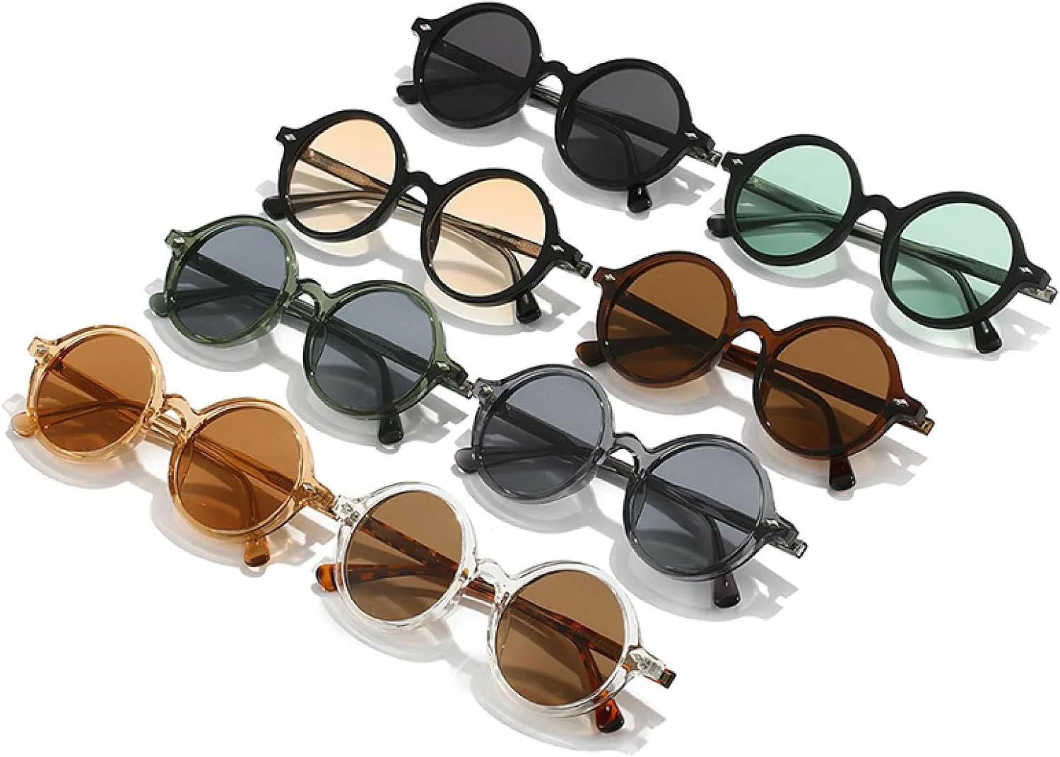 Круглые женские солнцезащитные очки в стиле панк с заклепками, мужские солнцезащитные очки чайного зеленого цвета с защитой от УФ-излучения UV400 DSVIGF, Green Grey
Круглые женские солнцезащитные очки в стиле панк с заклепками, мужские солнцезащитные очки чайного зеленого цвета с защитой от УФ-излучения UV400 DSVIGF, Green Grey