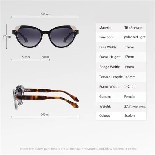 Солнцезащитные очки «кошачий глаз» в стиле ретро для женщин, поляризованные солнцезащитные очки для мужчин, защита от ультрафиолета UV400 MTZJH, Leopard With Brown
Солнцезащитные очки «кошачий глаз» в стиле ретро для женщин, поляризованные солнцезащитные очки для мужчин, защита от ультрафиолета UV400 MTZJH, Leopard With Brown