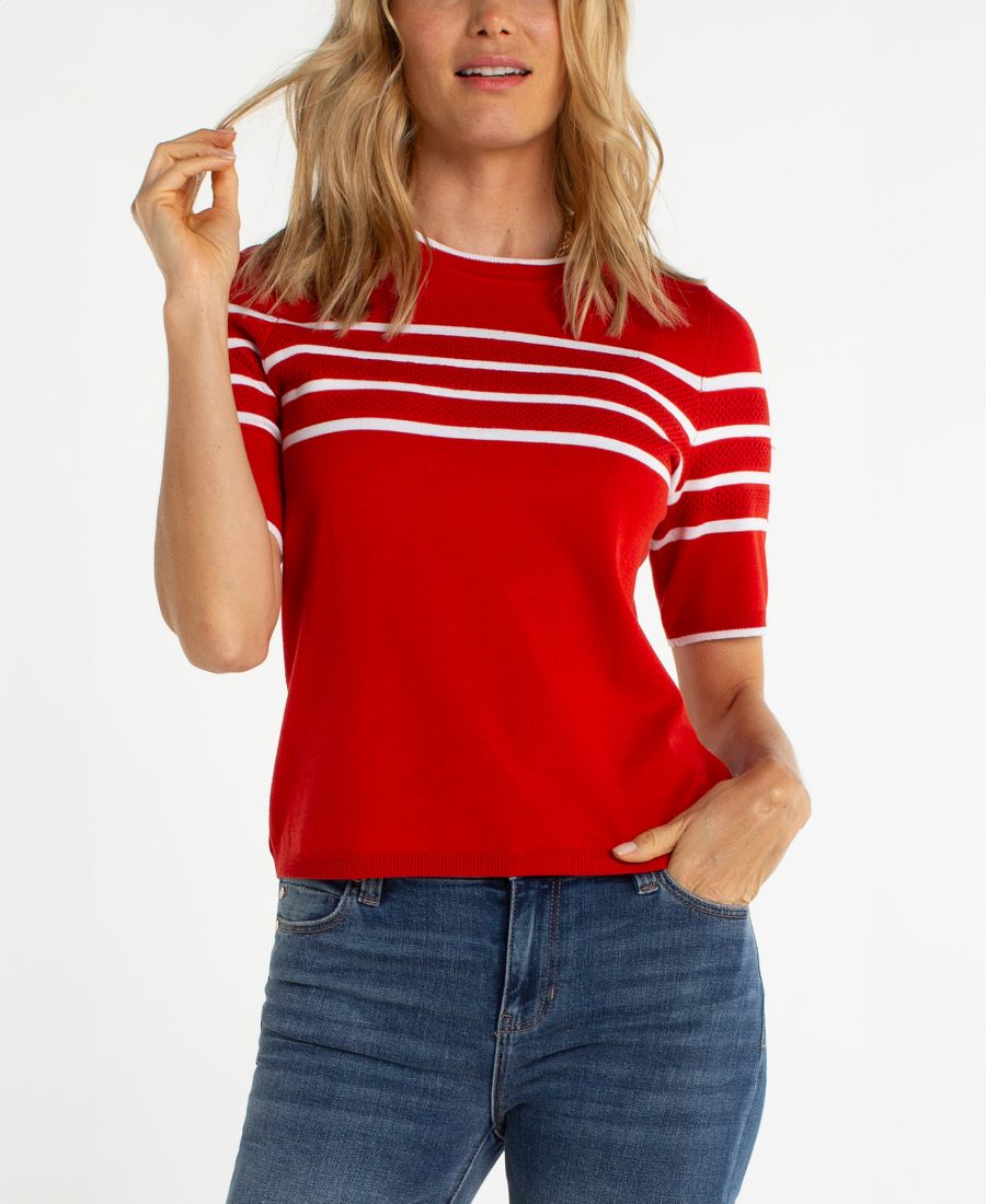 Женский свитер с короткими рукавами и круглым вырезом Liverpool Los Angeles, Fire Brick/White Stripe
Женский свитер с короткими рукавами и круглым вырезом Liverpool Los Angeles, Fire Brick/White Stripe