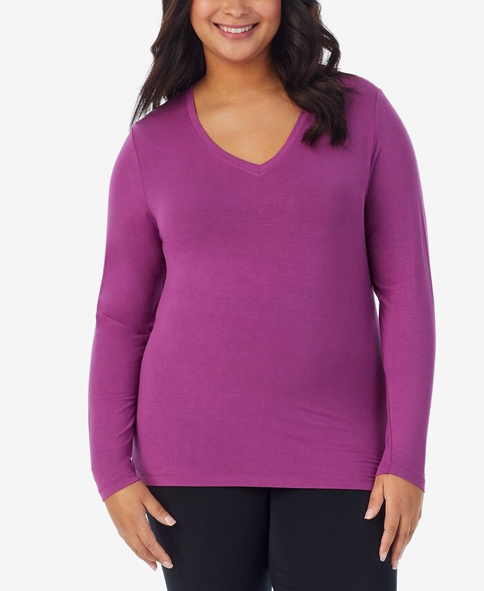 Мягкая одежда больших размеров, топ с длинными рукавами и v-образным вырезом Cuddl Duds, фиолетовый
Мягкая одежда больших размеров, топ с длинными рукавами и v-образным вырезом Cuddl Duds, фиолетовый