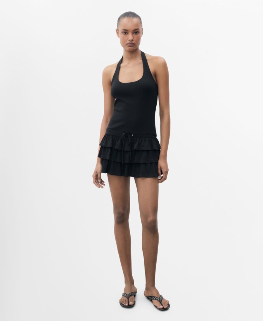 Женское короткое платье с оборками MANGO, Black
Женское короткое платье с оборками MANGO, Black