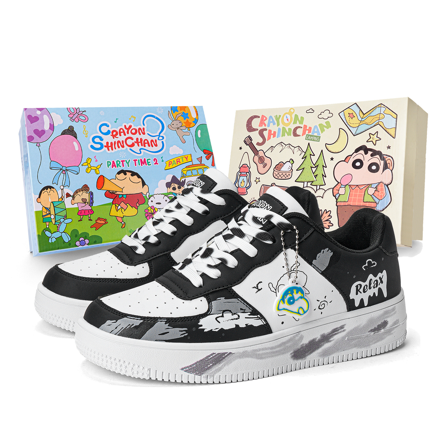 Crayon Shinchan Низкие скейтерские кроссовки унисекс бело-черные, цвет White Black
Crayon Shinchan Низкие скейтерские кроссовки унисекс бело-черные, цвет White Black