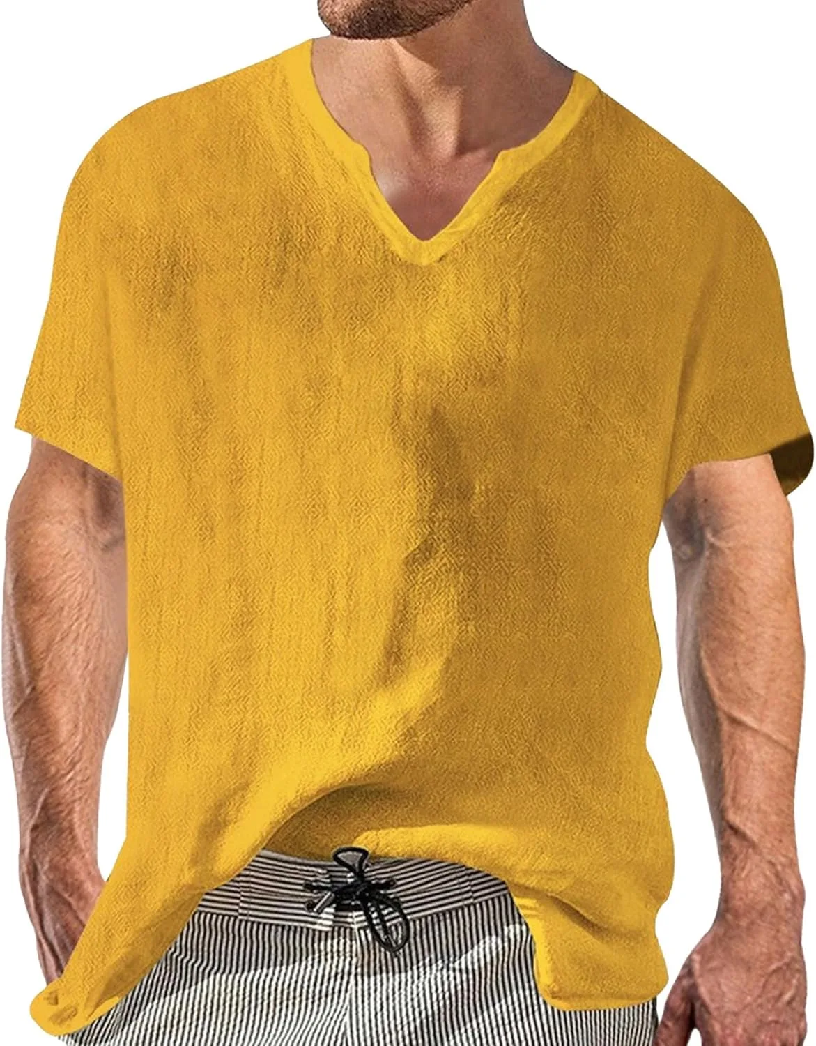 Мужская летняя льняная футболка с V-образным вырезом Maiyifu-GJ
Мужская летняя льняная футболка с V-образным вырезом Maiyifu-GJ