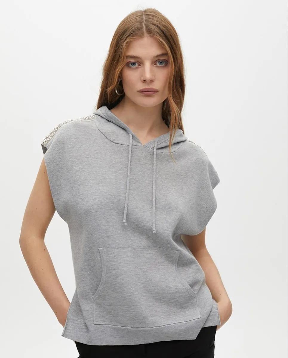 Женский вязаный жилет с капюшоном и карманом-кенгуру Lola Casademunt, серый
Женский вязаный жилет с капюшоном и карманом-кенгуру Lola Casademunt, серый