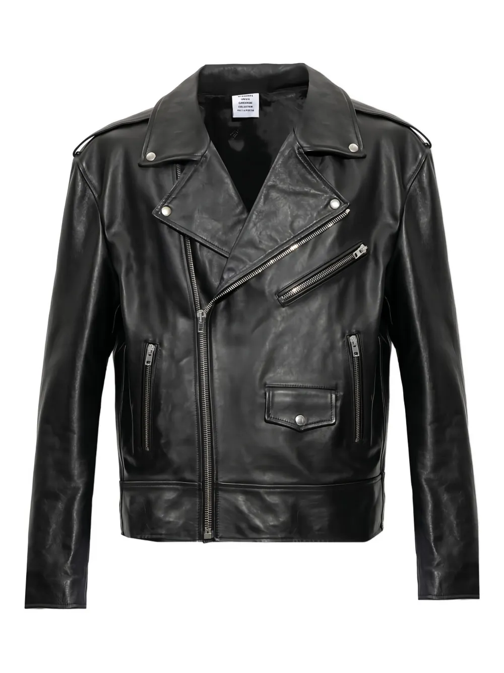 Кожаная куртка на молнии VETEMENTS, черный
Кожаная куртка на молнии VETEMENTS, черный