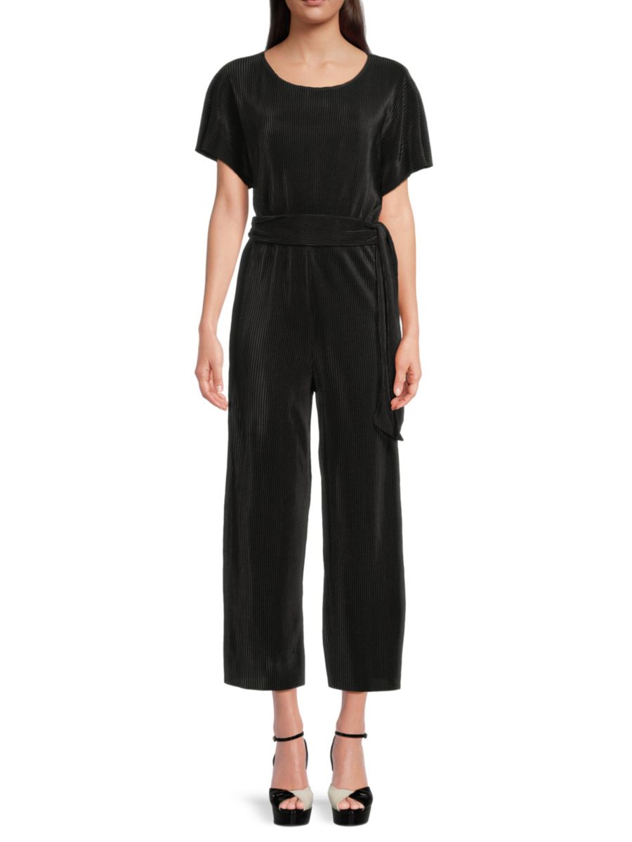 Плиссированный комбинезон-кюлот с рубчиком до щиколотки Bebe, черный
Плиссированный комбинезон-кюлот с рубчиком до щиколотки Bebe, черный