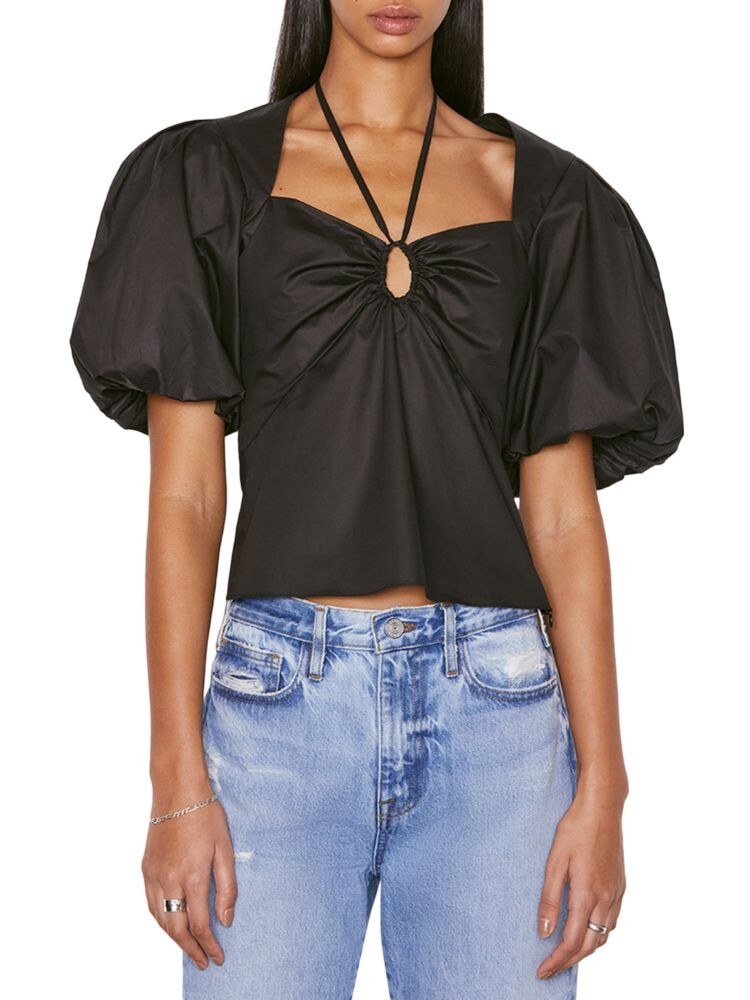 Хлопковый топ с объемными рукавами и завязками Frame, цвет Noir
Хлопковый топ с объемными рукавами и завязками Frame, цвет Noir