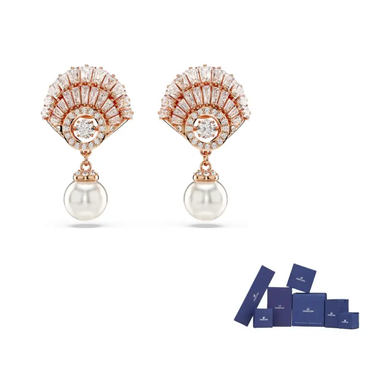 Swarovski Синтетические стразы циркония позолоченные розовым золотом искусственные кристаллы искусственный жемчуг серьги Women's White
Swarovski Синтетические стразы циркония позолоченные розовым золотом искусственные кристаллы искусственный жемчуг серьги Women's White