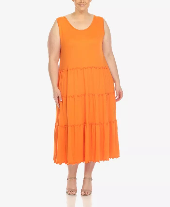 Платье миди с круглым вырезом большого размера White Mark, оранжевый
Платье миди с круглым вырезом большого размера White Mark, оранжевый