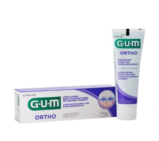 Ортодонтическая зубная паста, 75мл Sunstar Gum Ortho
Ортодонтическая зубная паста, 75мл Sunstar Gum Ortho