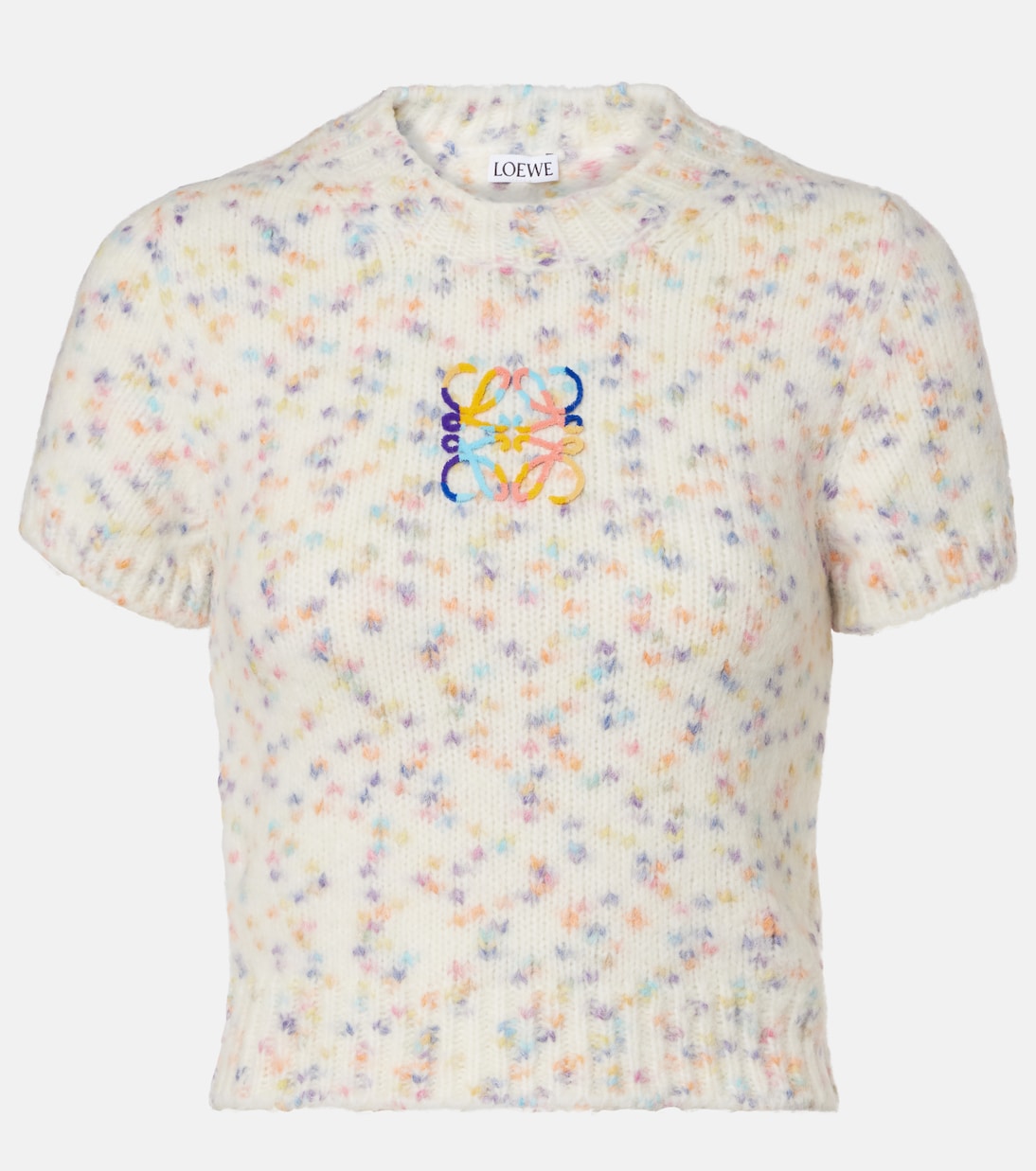 Анаграмма ребристый трикотажный топ Loewe, White/Multicolor
Анаграмма ребристый трикотажный топ Loewe, White/Multicolor