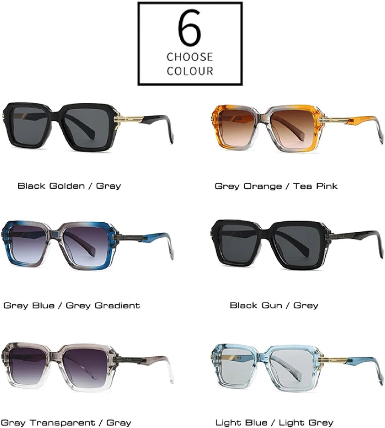 Мужские двухцветные солнцезащитные очки с заклепками, женские градиентные солнцезащитные очки с защитой от УФ-излучения UV400 в стиле панк DSVIGF, Grey Blue Grey
Мужские двухцветные солнцезащитные очки с заклепками, женские градиентные солнцезащитные очки с защитой от УФ-излучения UV400 в стиле панк DSVIGF, Grey Blue Grey