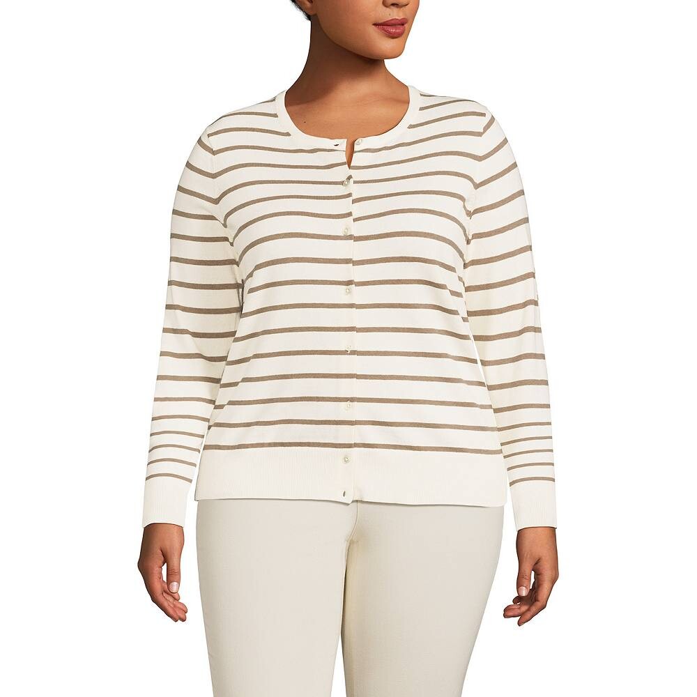 Свитер-кардиган из тонкого хлопка большого размера Lands' End, цвет Ivory Pecan Stripe
Свитер-кардиган из тонкого хлопка большого размера Lands' End, цвет Ivory Pecan Stripe