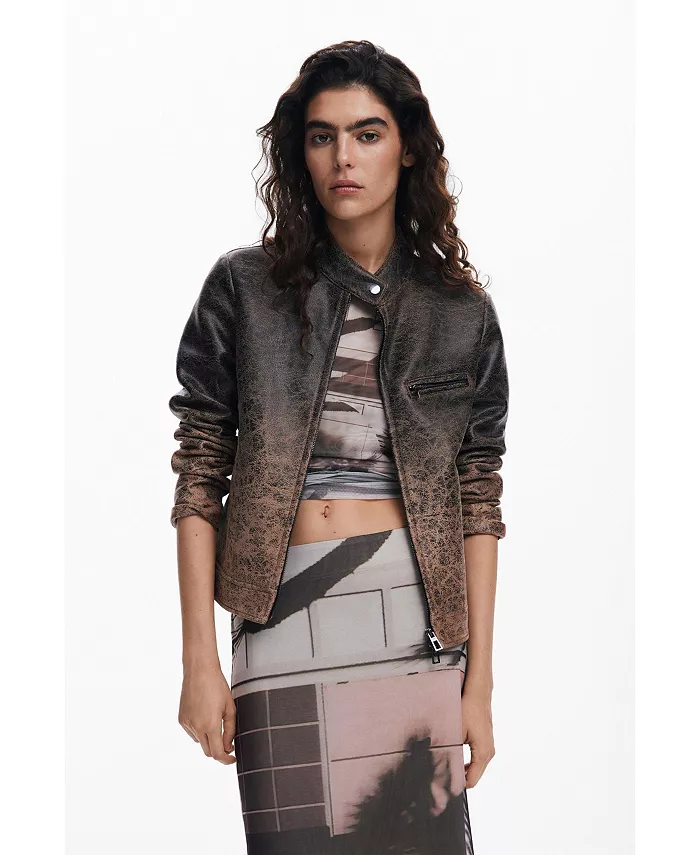 Женская байкерская куртка из искусственной кожи с градиентом Desigual, коричневый
Женская байкерская куртка из искусственной кожи с градиентом Desigual, коричневый