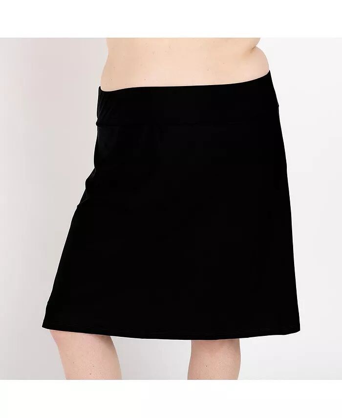 Женская юбка-шорты для плавания до колена размера плюс Calypsa, черный