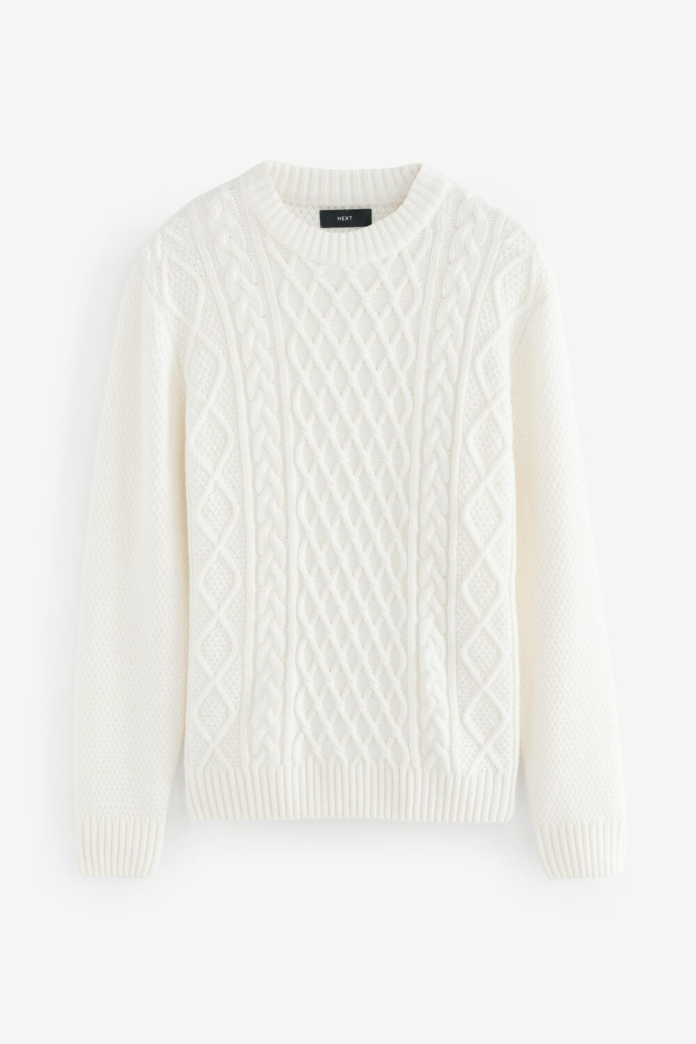 Джемпер круглой вязки с косами, с добавлением шерсти Next, белый
Джемпер круглой вязки с косами, с добавлением шерсти Next, белый