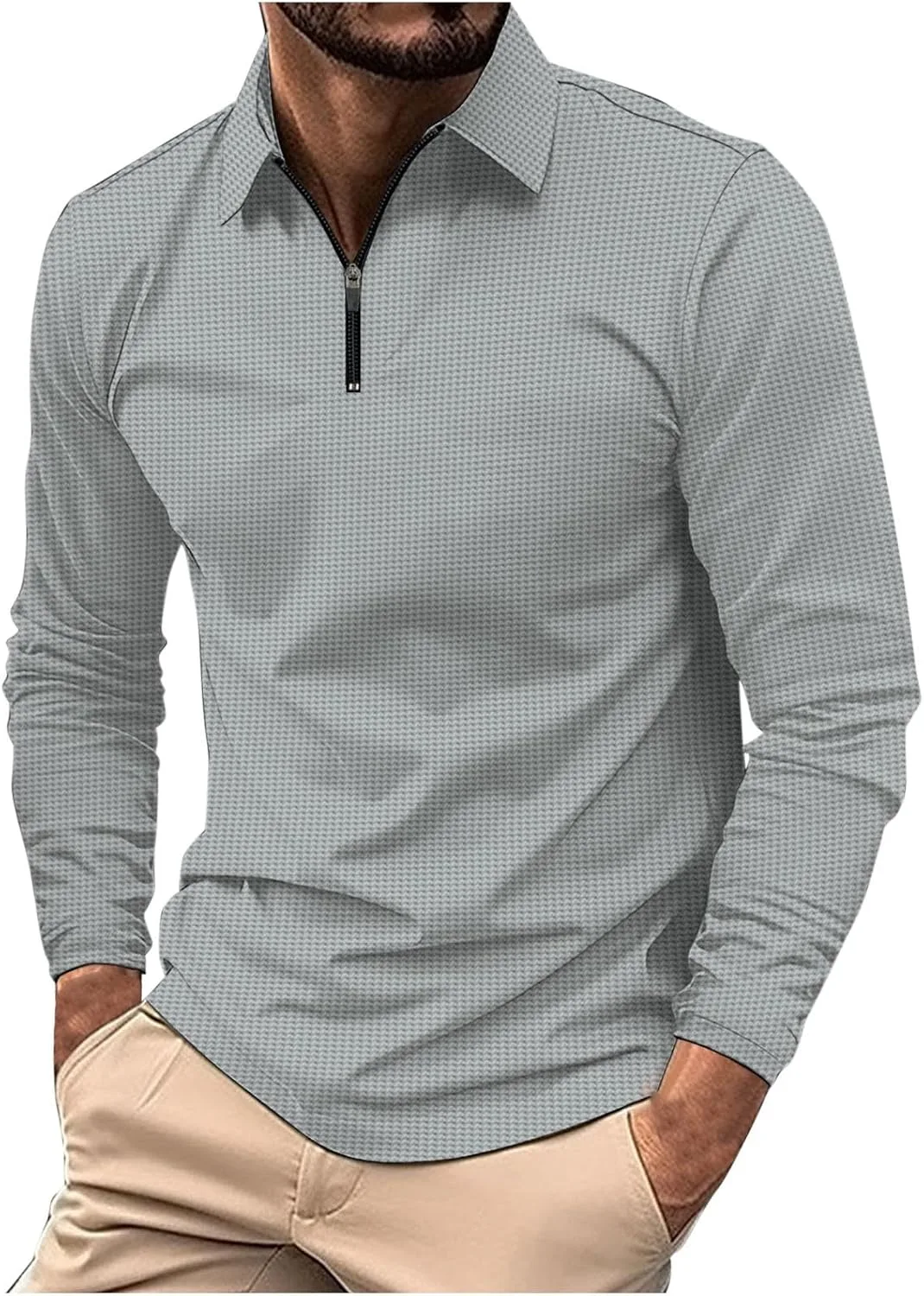 Мужская футболка с длинным рукавом и воротником-стойкой, Slim Fit, для офиса и гольфа
Мужская футболка с длинным рукавом и воротником-стойкой, Slim Fit, для офиса и гольфа