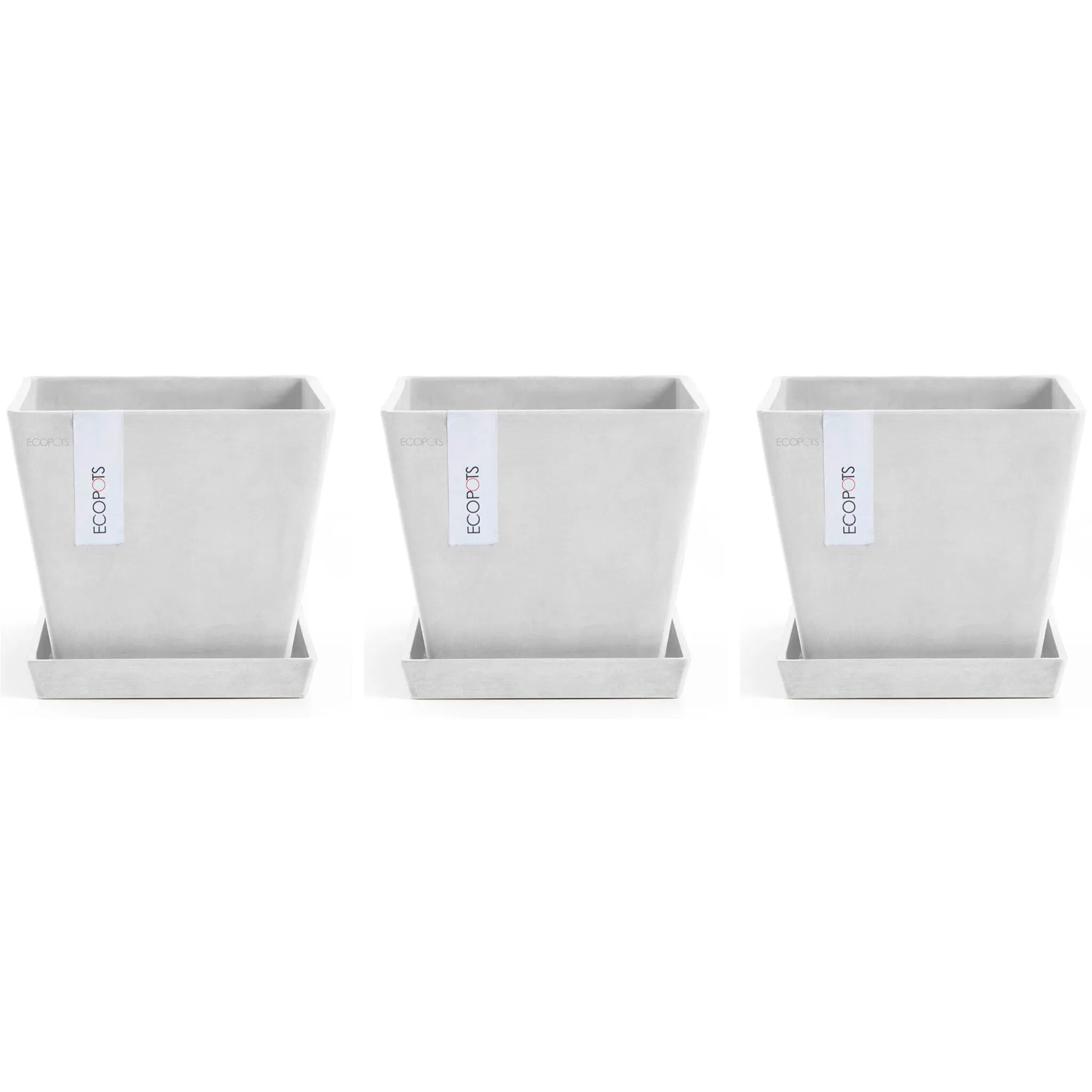 Цветочный горшок ECOPOTS «Роттердам» (набор из 3 предметов), с подходящим блюдцем, белый
Цветочный горшок ECOPOTS «Роттердам» (набор из 3 предметов), с подходящим блюдцем, белый