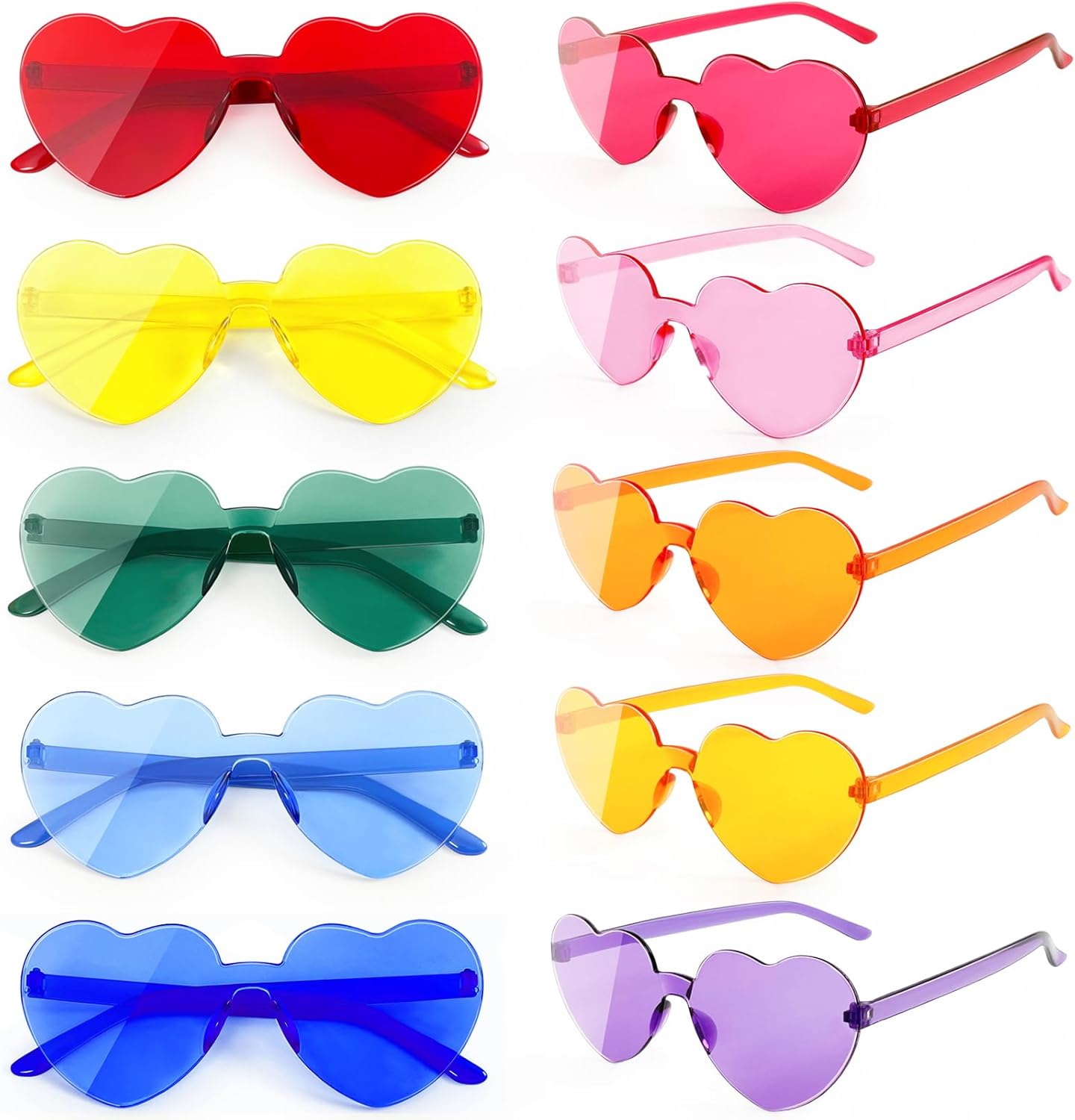 Набор из 10/20 солнцезащитных очков без оправы в форме звезды/сердца/круглых/бабочки/кошачьего глаза/прямоугольных/огненных тонированных очков для вечеринок SUNOVELTIES, Heart
Набор из 10/20 солнцезащитных очков без оправы в форме звезды/сердца/круглых/бабочки/кошачьего глаза/прямоугольных/огненных тонированных очков для вечеринок SUNOVELTIES, Heart