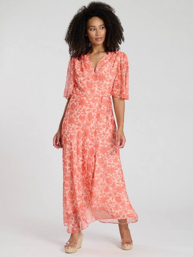 Печатное короткое платье-миди с запахом South Beach, Coral
Печатное короткое платье-миди с запахом South Beach, Coral