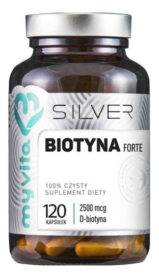MyVita, Silver, биотин форте 2500 мкг 100%, 120 капсул
MyVita, Silver, биотин форте 2500 мкг 100%, 120 капсул
