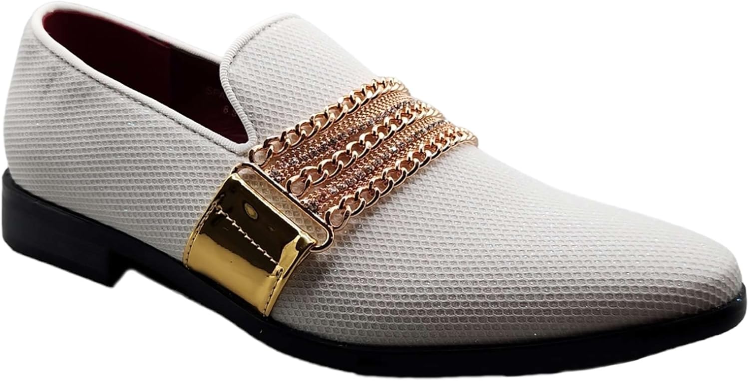 Мужские блестящие моксин-слипоны Jazame с закругленным носком, формальные туфли - Дресс-обувь для мужчин, лоферы для мужчин, классические туфли, белый
Мужские блестящие моксин-слипоны Jazame с закругленным носком, формальные туфли - Дресс-обувь для мужчин, лоферы для мужчин, классические туфли, белый