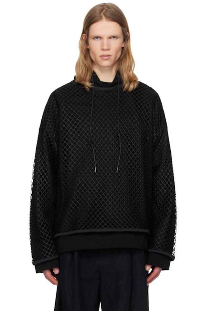 Черная сетчатая многослойная толстовка с капюшоном Juun.J
Черная сетчатая многослойная толстовка с капюшоном Juun.J