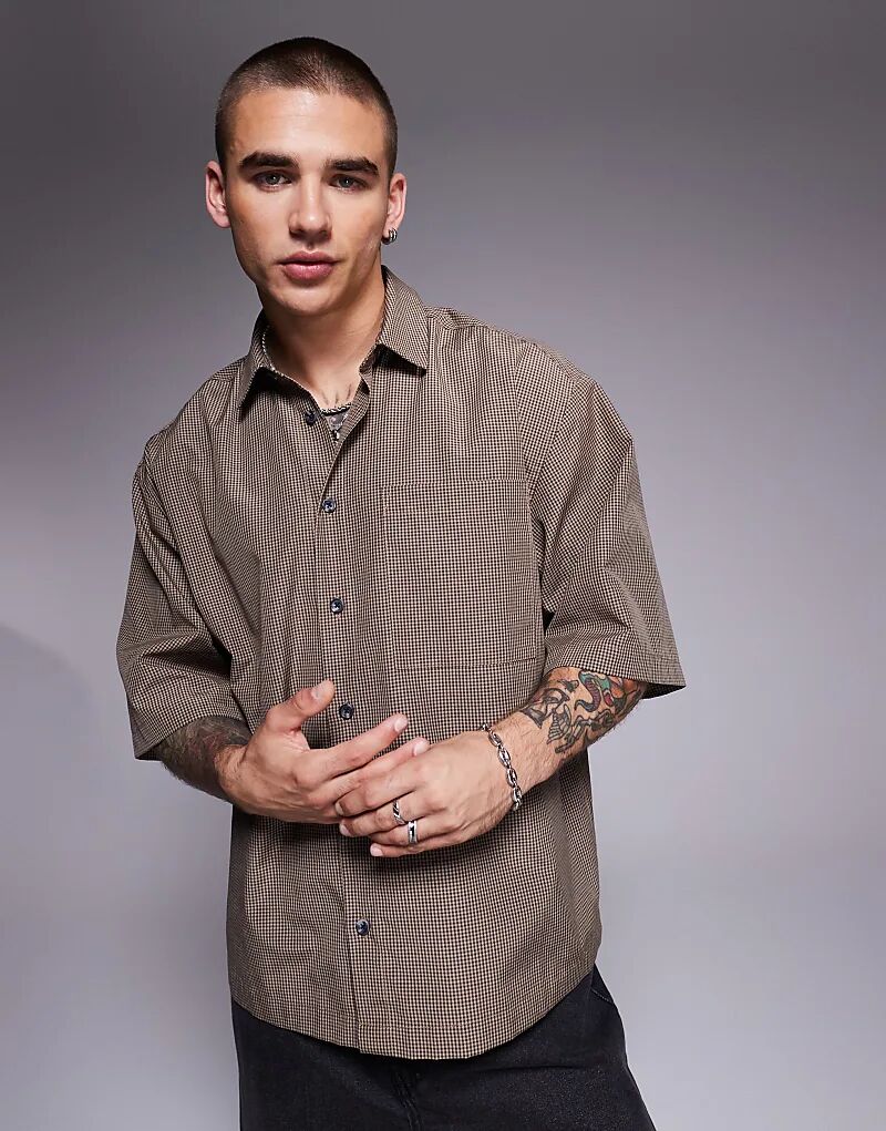 Рубашка свободного кроя ASOS DESIGN в коричневую клетку 
Рубашка свободного кроя ASOS DESIGN в коричневую клетку