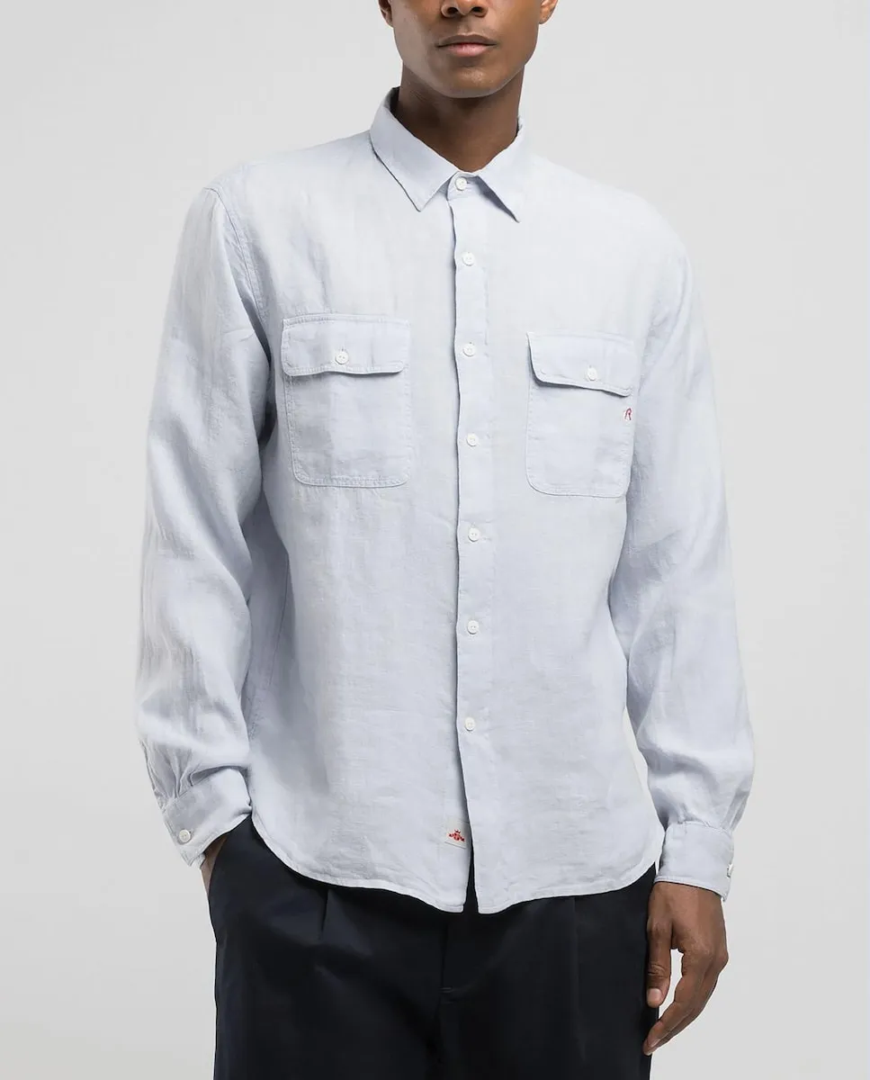 Мужская рубашка из льна с длинным рукавом Replay, светло-голубой
Мужская рубашка из льна с длинным рукавом Replay, светло-голубой