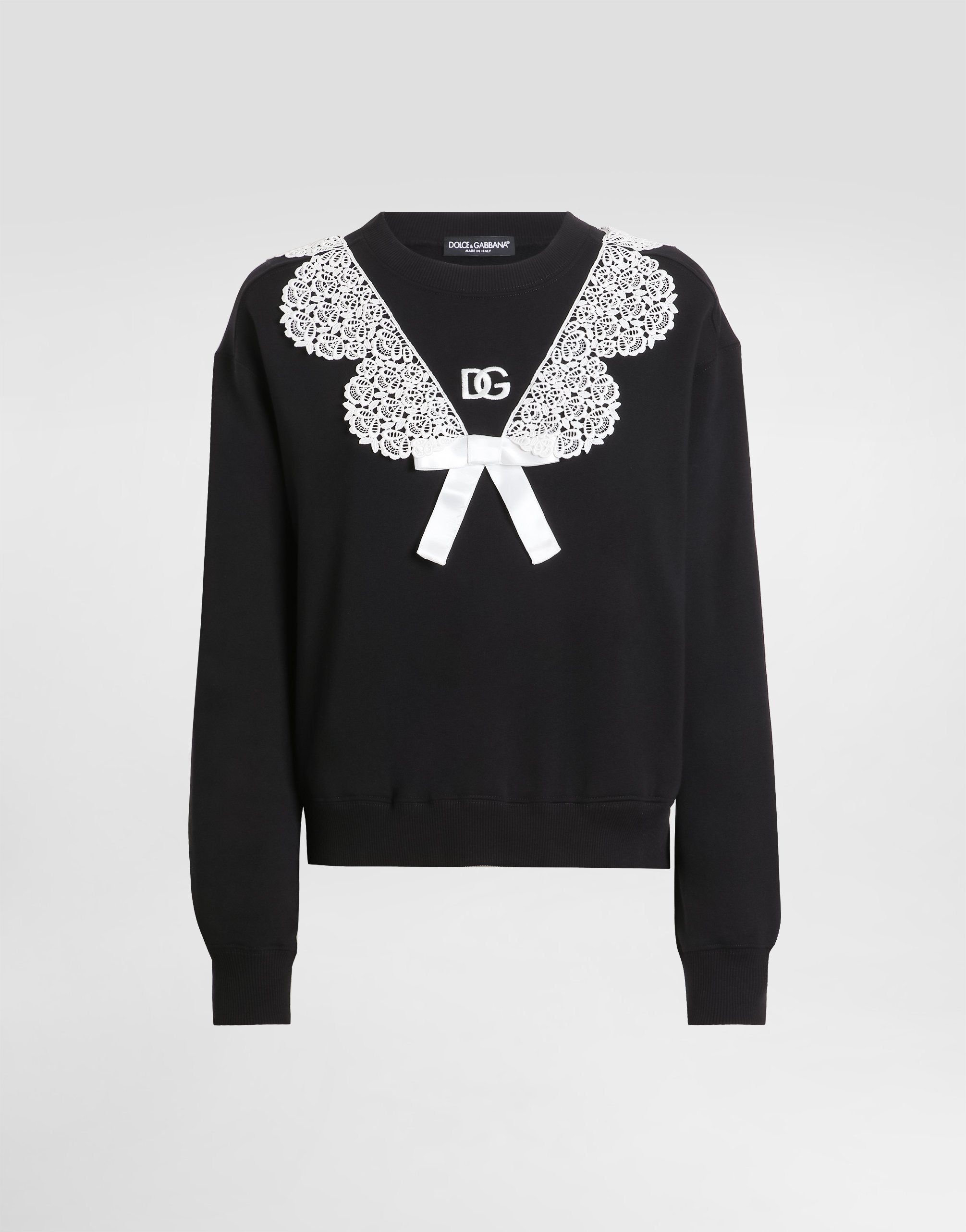 Свитшот с макраме и бантом Dolce & Gabbana, черный
Свитшот с макраме и бантом Dolce & Gabbana, черный