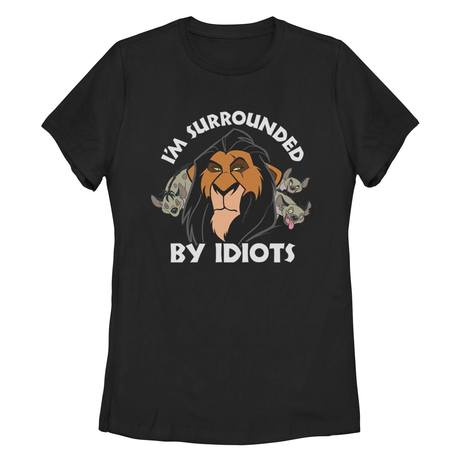 Юниорская футболка Disney «Король Лев со шрамом в окружении идиотов Missy Crew» Licensed Character 
Юниорская футболка Disney «Король Лев со шрамом в окружении идиотов Missy Crew» Licensed Character