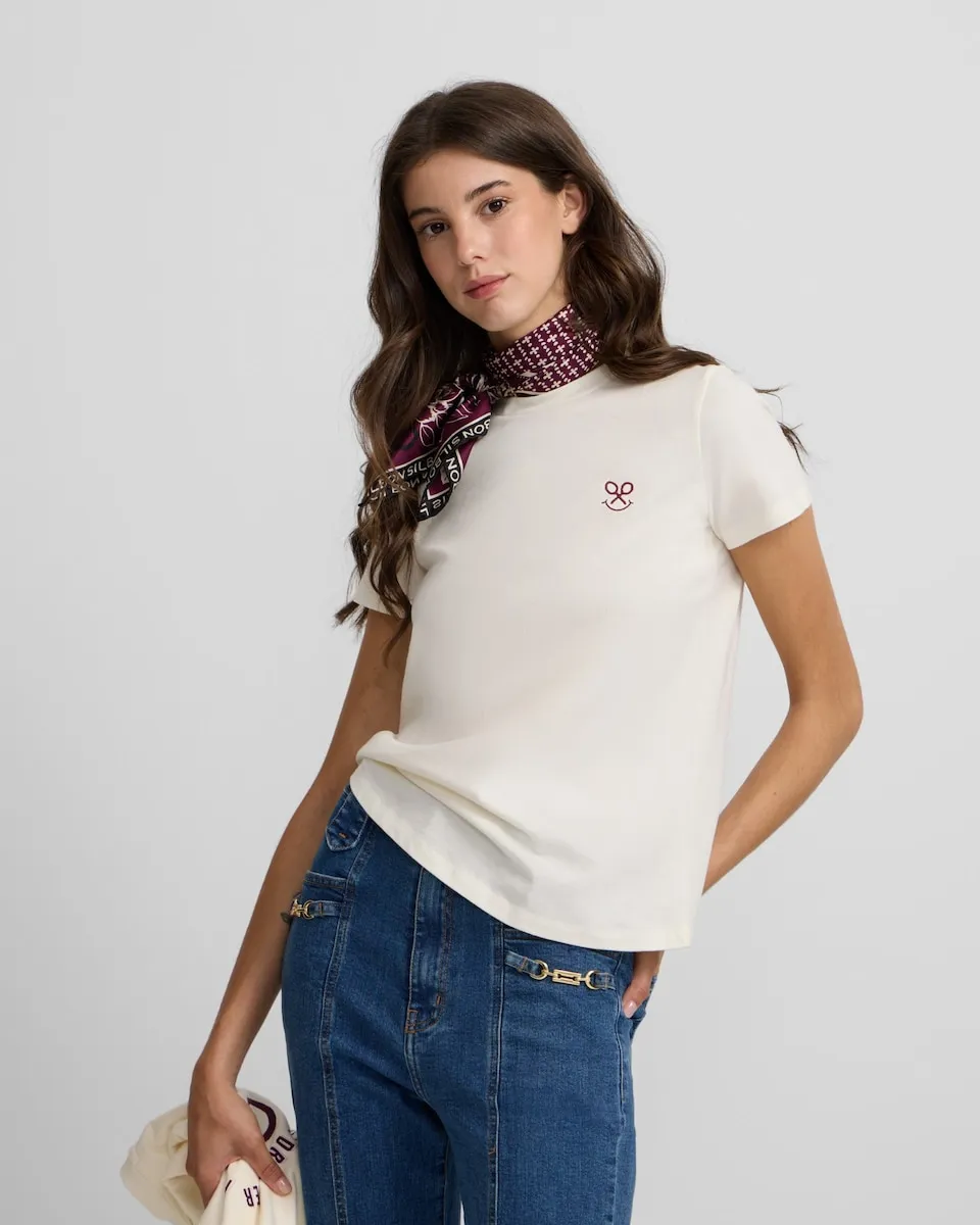 Женская футболка с надписью smile белая Silbon, белый
Женская футболка с надписью smile белая Silbon, белый