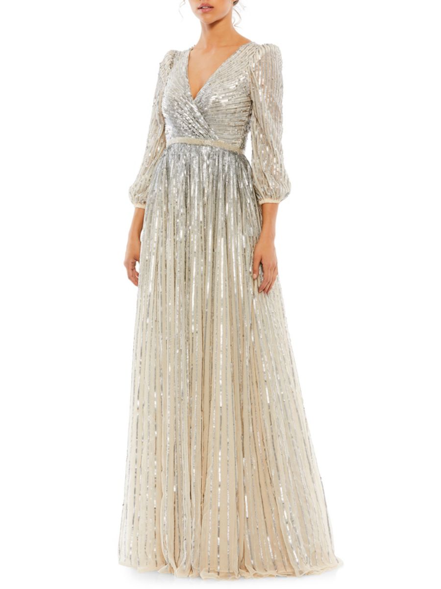 Платье А-силуэта с запахом и пайетками Mac Duggal, серый
Платье А-силуэта с запахом и пайетками Mac Duggal, серый