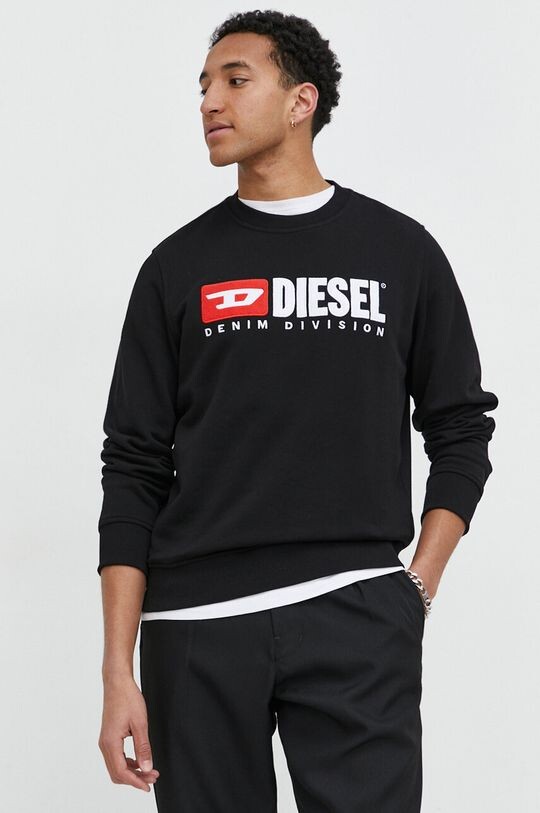 Хлопковая толстовка Diesel, черный
Хлопковая толстовка Diesel, черный