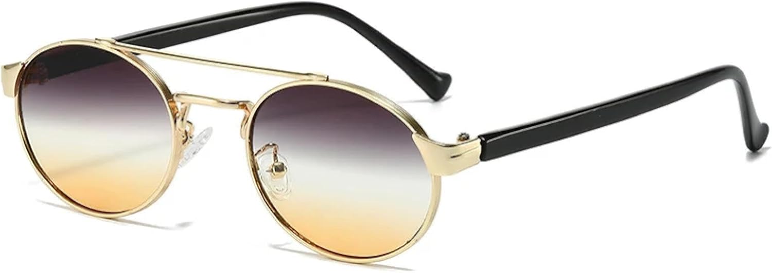 Винтажные металлические солнцезащитные очки с двойной перемычкой, овальные, для женщин, в стиле панк, для мужчин, градиентные солнцезащитные очки с защитой от УФ-излучения UV400 TVTBBVV, Black Gray Yellow
Винтажные металлические солнцезащитные очки с двойной перемычкой, овальные, для женщин, в стиле панк, для мужчин, градиентные солнцезащитные очки с защитой от УФ-излучения UV400 TVTBBVV, Black Gray Yellow