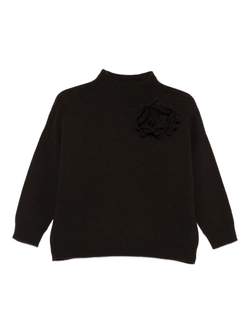 Свитер с высоким воротником и вышитым логотипом Vanisè, коричневый
Свитер с высоким воротником и вышитым логотипом Vanisè, коричневый