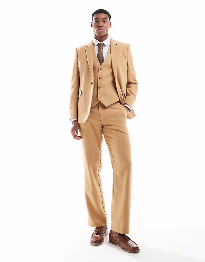 Прямые брюки ASOS DESIGN из шерсти верблюжьего цвета с переплетением «рогожка»
Прямые брюки ASOS DESIGN из шерсти верблюжьего цвета с переплетением «рогожка»