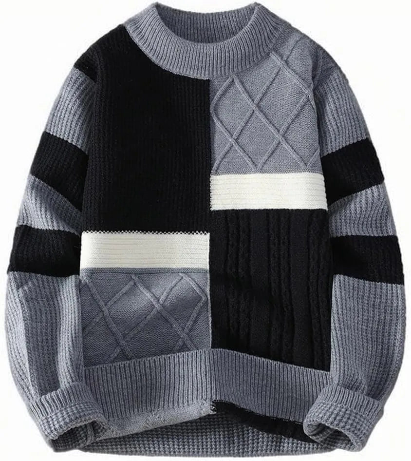 Мужской свитер с длинными рукавами и косой вязкой AQAYL
Мужской свитер с длинными рукавами и косой вязкой AQAYL