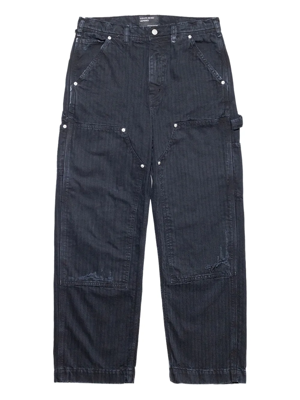 Полосатые джинсы с нашивками на коленях Enfants Riches Déprimés, черный
Полосатые джинсы с нашивками на коленях Enfants Riches Déprimés, черный