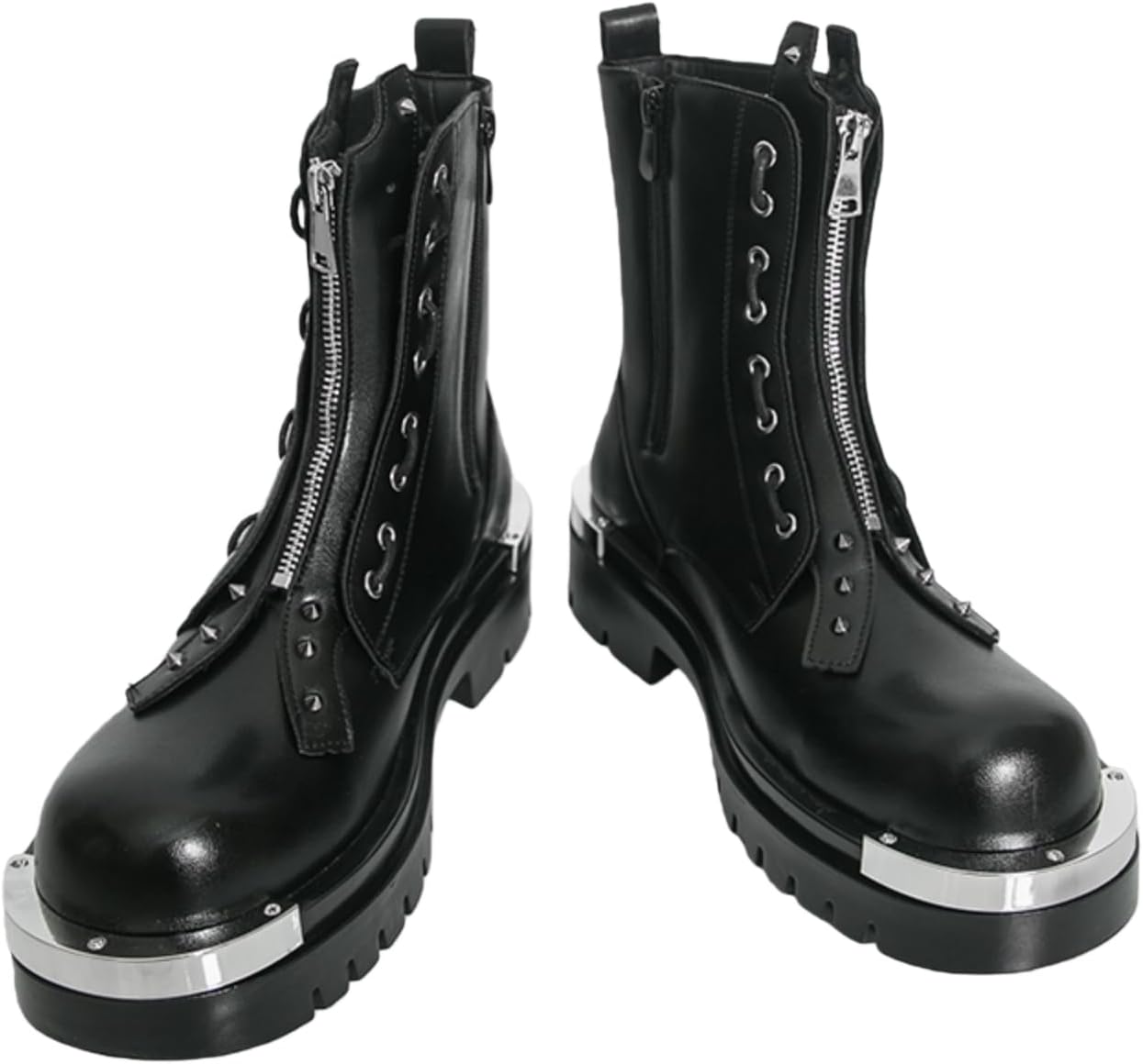 Мужские черные кожаные мотоциклетные ботинки с серебристым металлическим носком, двусторонней молнией и заклепками, противоскользящей резиновой подошвой для повседневного уличного панк-стиля Kelibasi
Мужские черные кожаные мотоциклетные ботинки с серебристым металлическим носком, двусторонней молнией и заклепками, противоскользящей резиновой подошвой для повседневного уличного панк-стиля Kelibasi