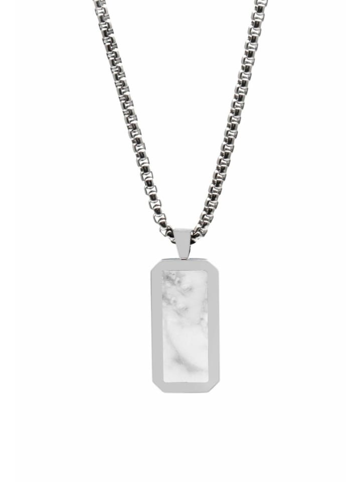 GT COLLECTION Белое ожерелье с прямоугольным кулоном
GT COLLECTION Белое ожерелье с прямоугольным кулоном