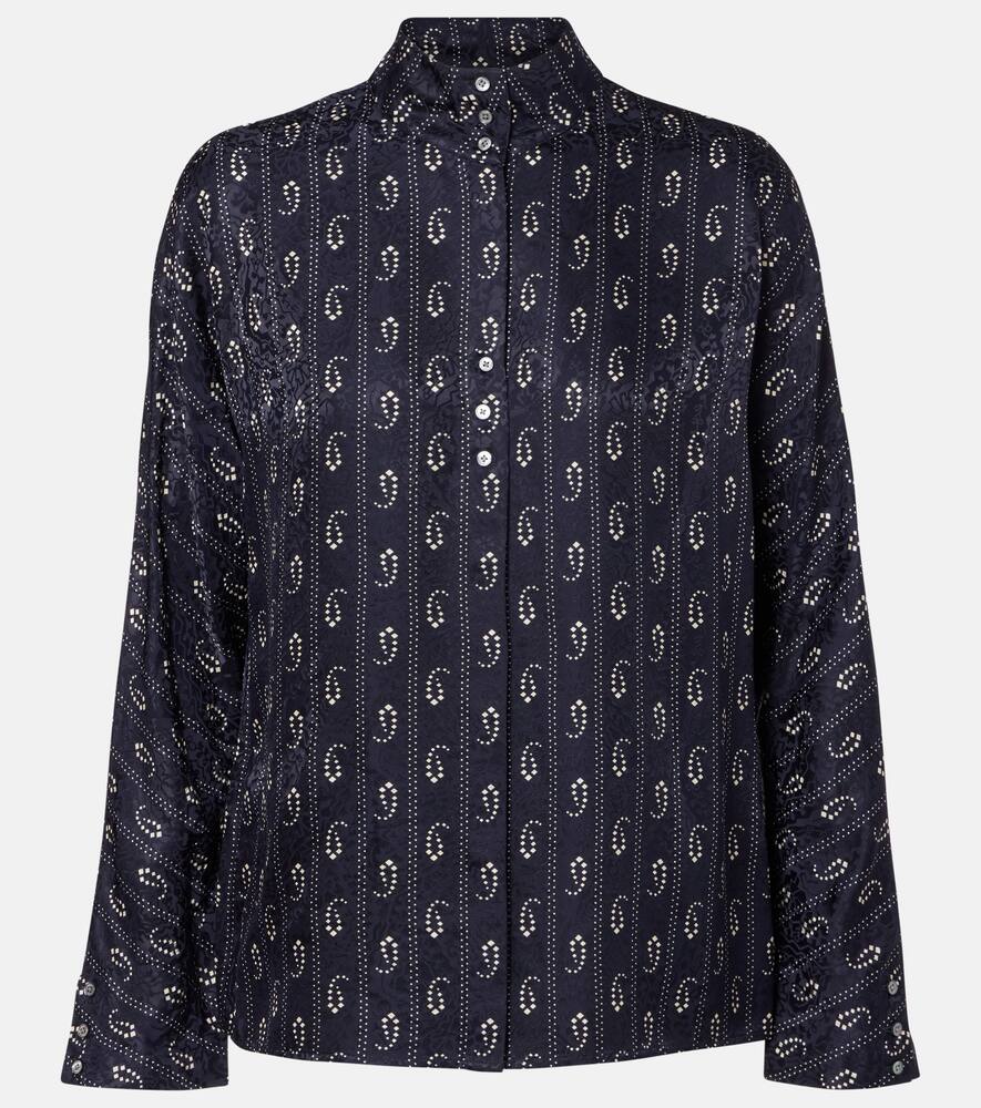 Рубашка в стиле пейсли жаккард Tory Burch, Medium Navy Paisley
Рубашка в стиле пейсли жаккард Tory Burch, Medium Navy Paisley